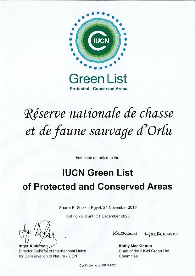 Diplome UICN Orlu Liste verte